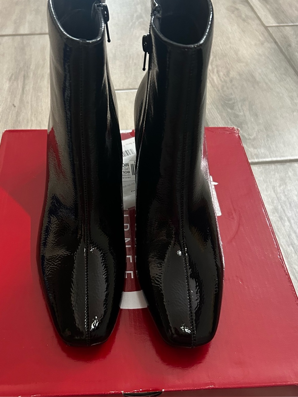 Journee Black Patent Ankle Boots - Women Size 7.5
